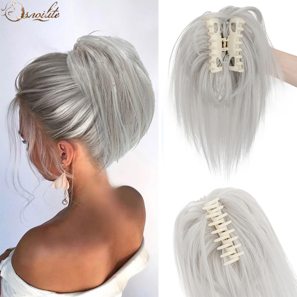 Claw Clip Messy Bun Hair Piece - Snoilite Synthetische Rechte Klauw Clip Chignon