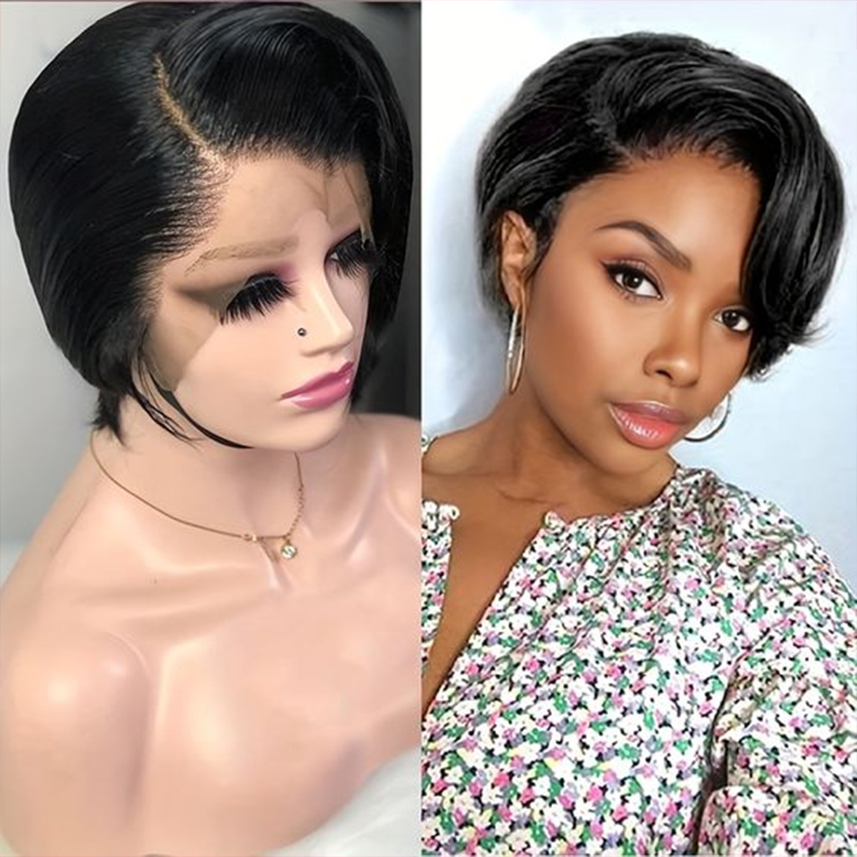 Short Pixie Cut Wig Human Hair Cheap - Pixie Cut Pruiken Menselijk Haar 100%