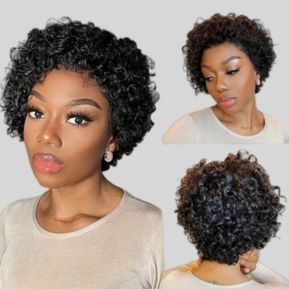 Krullend Pixie Cut Pruik Kant  - Short Pixie Cut Wig Human Hair Cheap recensie en prijs