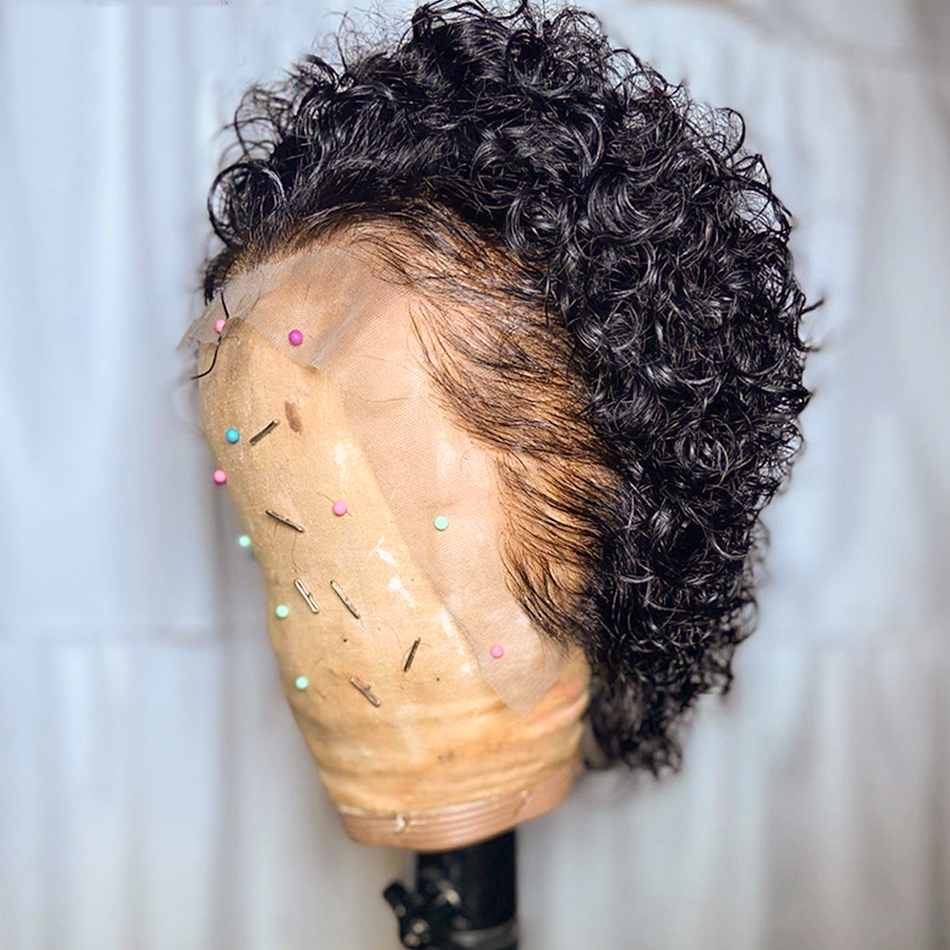 Krullend Pixie Cut Pruik Kant  - Short Pixie Cut Wig Human Hair Cheap recensie en prijs