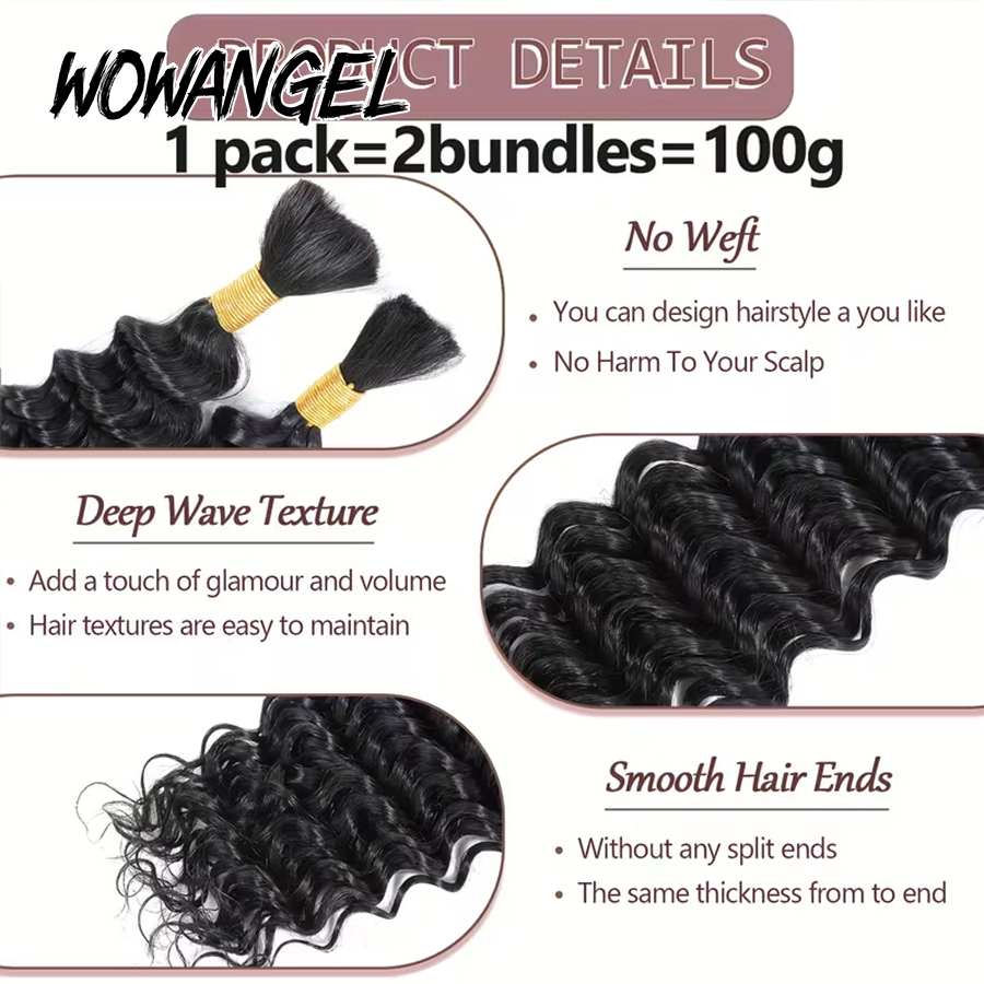 Boho Vlechten Echt haar Bulk D - Water Wave Bulk Human Hair For Braiding recensie en prijs