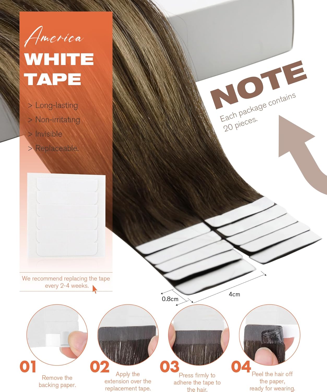 VeSunny Remy Tape In Hair Exte - Invisible Tape In Extensions Real Hair recensie en prijs