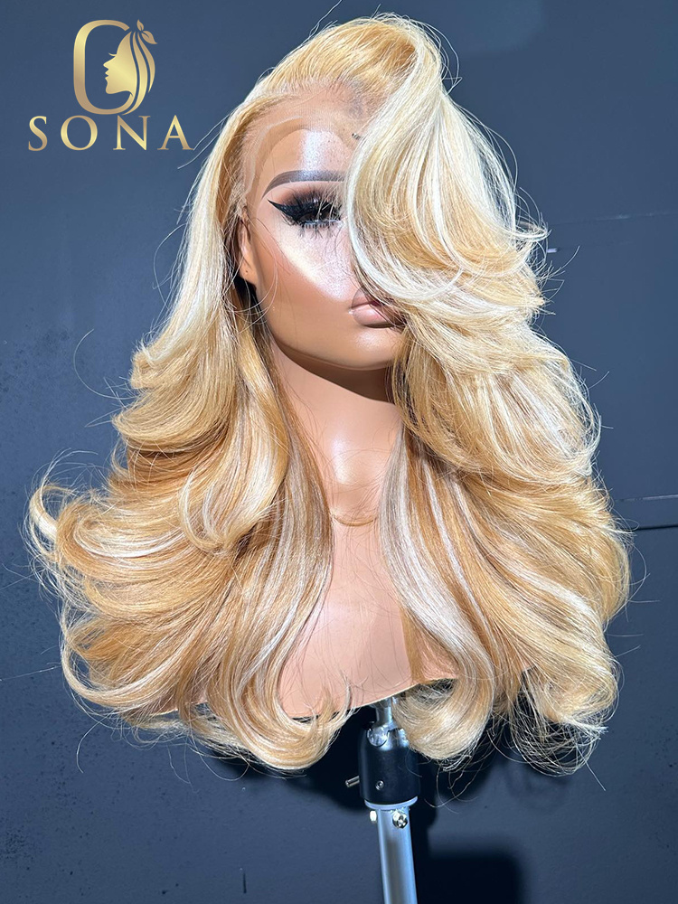 613 #   27 #   Highlights HD k - 613 Blonde Body Wave Lace Front Wig recensie en prijs