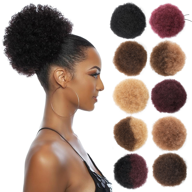 100% Menselijk Haar 8 Inch Kor - Drawstring Afro Curly Puff Ponytail recensie en prijs