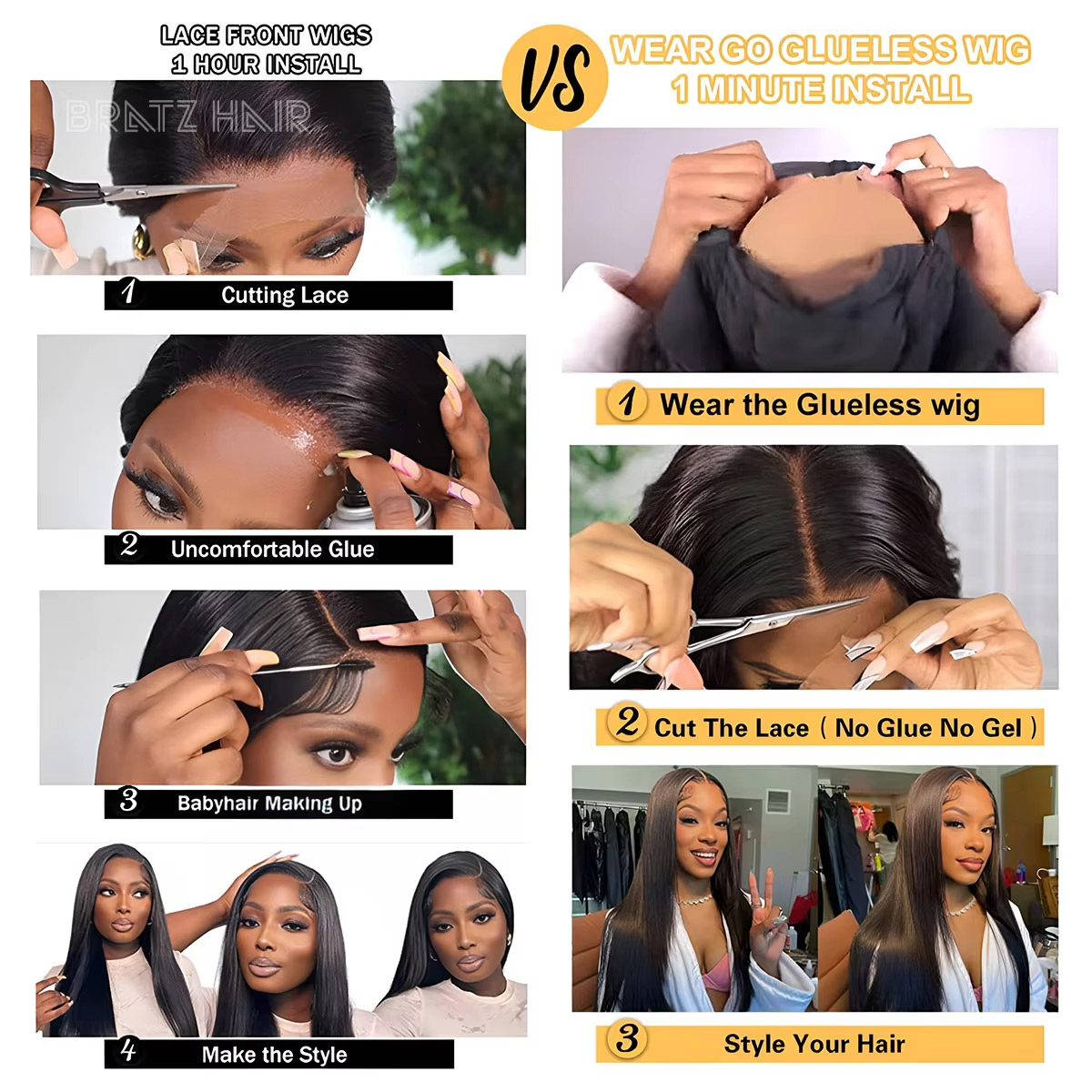 Super Double Drawn Bone Straig - Glueless Wear And Go Human Hair Wig recensie en prijs